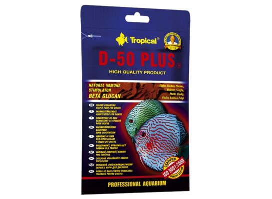 Pokarm dla ryb D-50 Plus płatek 12 g Tropical