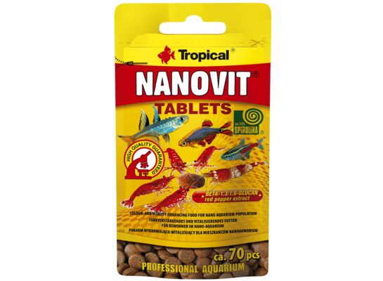 Pokarm dla ryb Nanovit Tablets 10 g, 70 sztuk Tropical