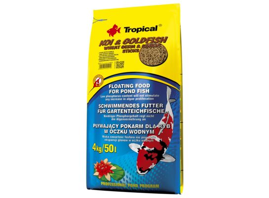 Pokarm dla ryb pływający koi&goldFish wheat erm&garlic Sticks 4 kg Tropical