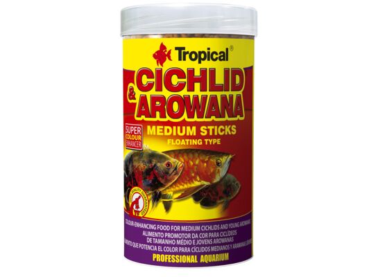 Pokarm dla ryb pływający Cichlid & Arowana Medium Sticks 250 ml / 90 g Tropical
