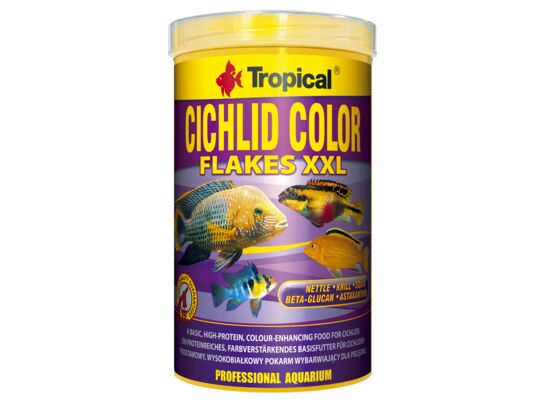 Pokarm dla ryb Cichlid Color Flakes XXL 1000 ml / 160 g Tropical