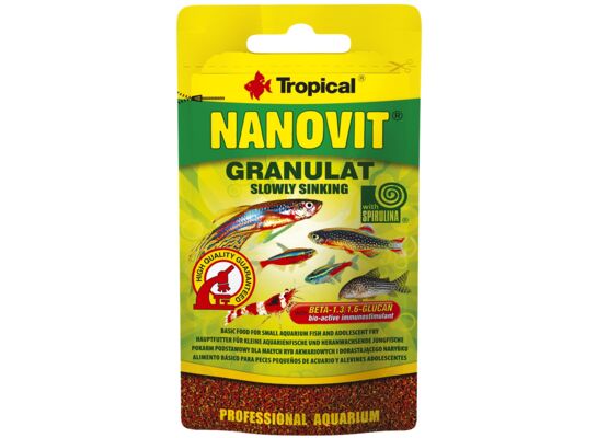 Granulat dla małych ryb akwariowych Nanovit 10 g Tropical