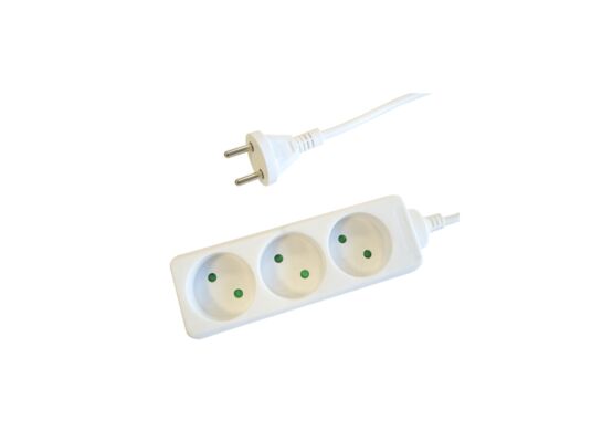 Przedłużacz 3-gniazdowy bez uziemienia 1,5 m Duwi