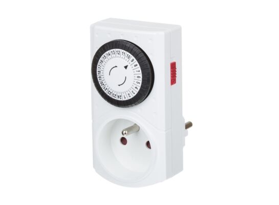 Programator czasowy mechaniczny 24 h biały Duwi