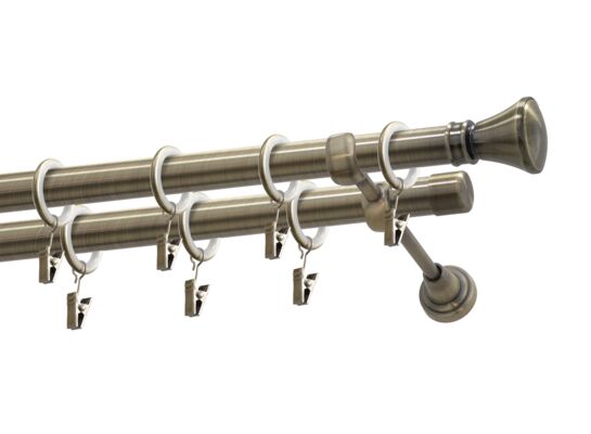 Karnisz podwójny 19/19 mm Jazz mosiądz antyczny 320 cm