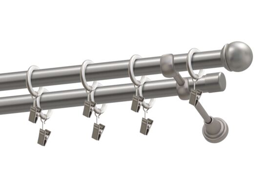 Karnisz podwójny 19/19 mm Pluton satyna 240 cm