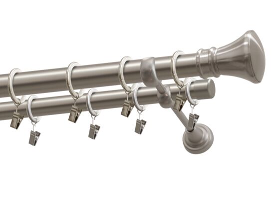 Karnisz podwójny 25/19 mm Jazz satyna 160 cm