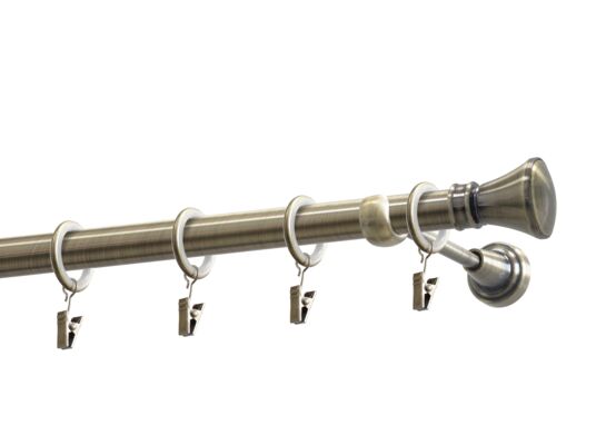 Karnisz pojedynczy 19 mm Jazz mosiądz antyczny 240 cm