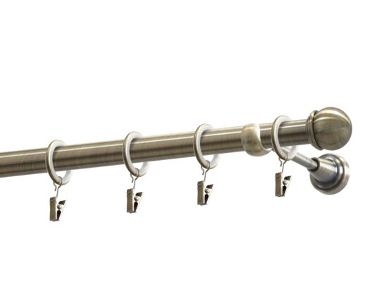 Karnisz pojedynczy 19 mm Pluton mosiądz antyczny 240 cm