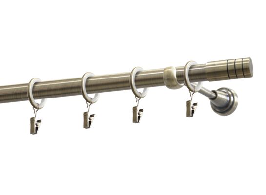 Karnisz pojedynczy 19 mm Zylinder mosiądz antyczny 200 cm