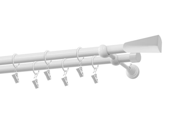 Karnisz podwójny 19/19 mm Loft biały mat 200 cm