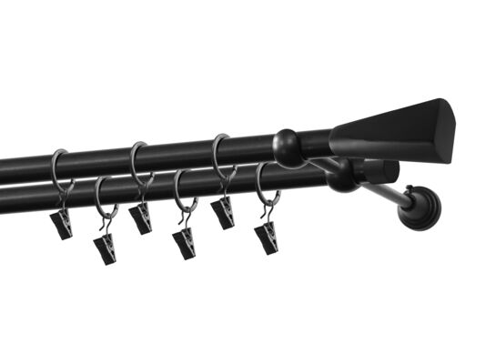 Karnisz podwójny 19/19 mm Loft czarny mat 240 cm