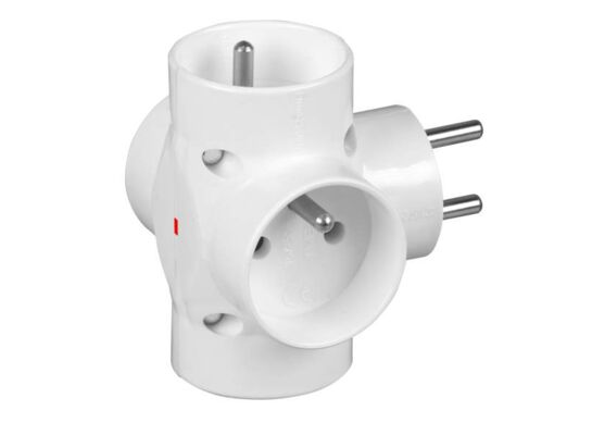 Rozgałęźnik 4-gniazdowy z filtrem przepięciowym biały 4P+Z Duwi