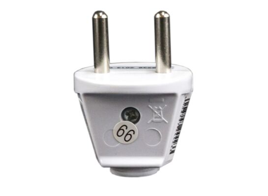 Wtyczka prosta biała 2P Duwi