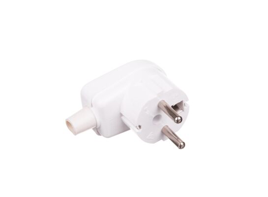 Wtyczkowa kątowa biała 2P+Z Duwi