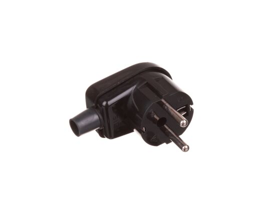 Wtyczkowa kątowa czarna 2P+Z Duwi