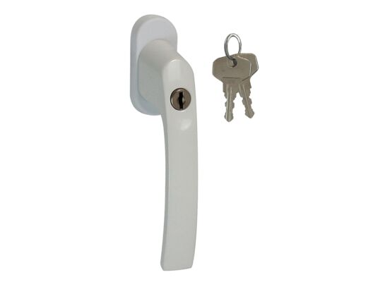 Klamka PLUTON-O biała (okienna) z kluczykiem