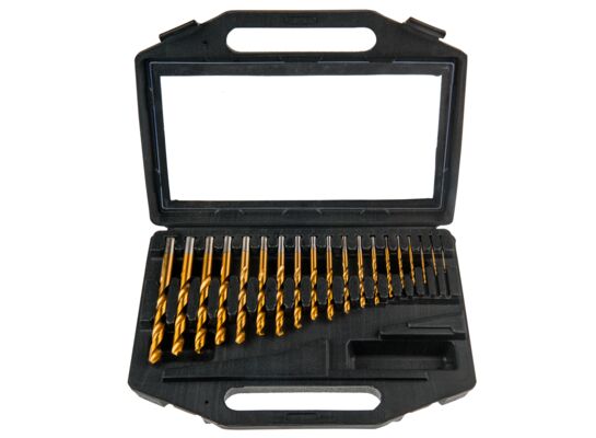 Wiertło do metalu HSS-TiN, 1,0 - 10,0 mm, zestaw 19 sztuk VERTO