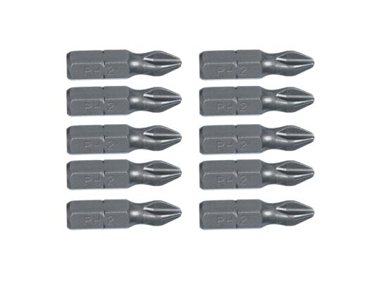 Końcówka wkrętakowa PH2 x 25 mm, 10 sztuk TOPEX
