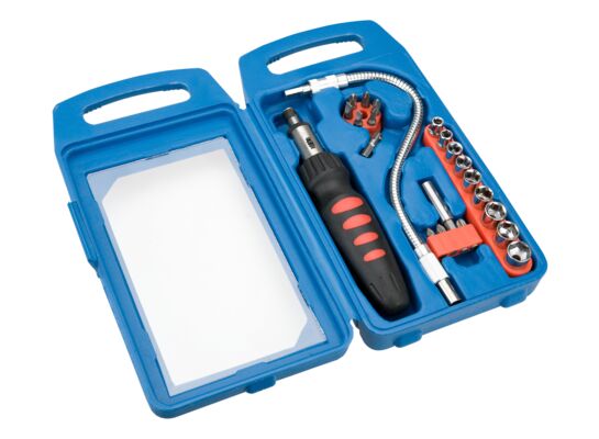 Końcówka wkrętakowa i nasadki z uchwytem, zestaw 22 sztuki Top Tools