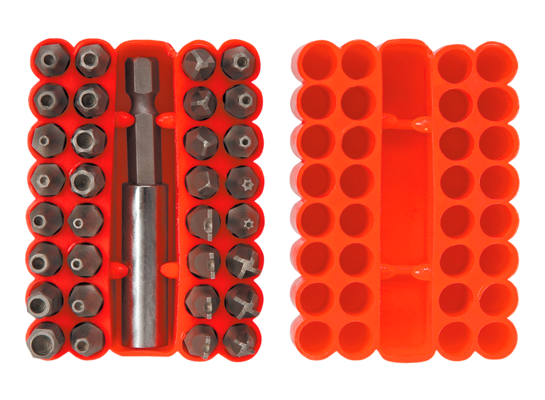 Końcówka wkrętakowa z uchwytem, zestaw 33 sztuki Top Tools