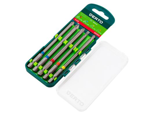Zestaw bitów 5 sztuk, 100 mm - 1 x PH, 2 x PZ, 1 x SL, 1 x TX VERTO
