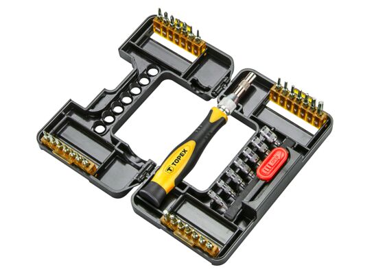 Końcówka wkrętakowa precyzyjne z uchwytem, 37 sztuk TOPEX