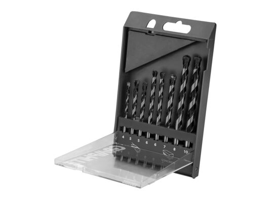 Zestaw wierteł do betonu zestaw 8 sztuk - 4, 5, 5, 6, 6, 7, 8, 10 mm GRAPHITE