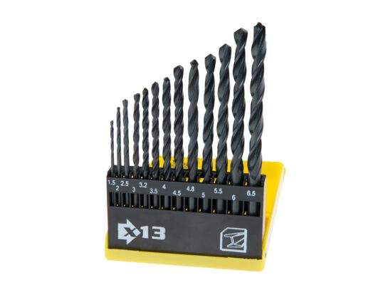 Wiertło do metalu HSS, 1,5 - 6,5 mm, zestaw 13 sztuk Top Tools