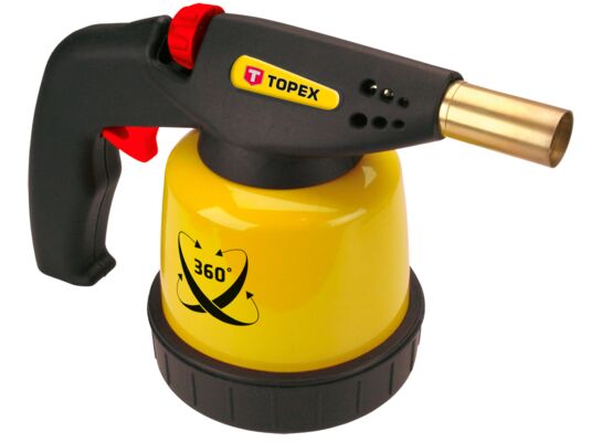 Lampa lutownicza gazowa na naboje 190 g, zapłon piezo, do pracy w każdej pozycji TOPEX