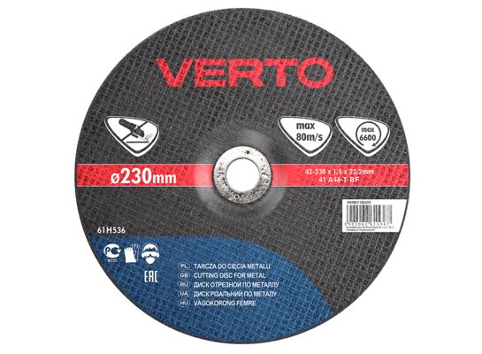 Tarcza tnąca do metalu 230 x 2,0 x 22,2 mm VERTO