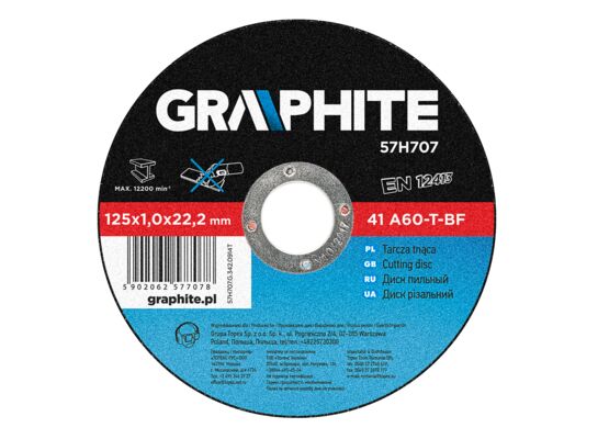 Tarcza tnąca do metalu 125 x 1,0 x 22,2 mm, 41 A60-T-BF GRAPHITE