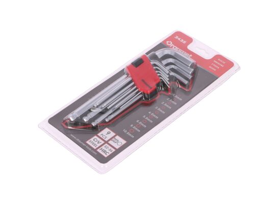 Klucze imbusowe długie z kulką 9 sztuk DRAUMET