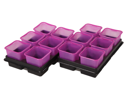 Zestaw doniczek 8 cm z podstawkami 2 szt.