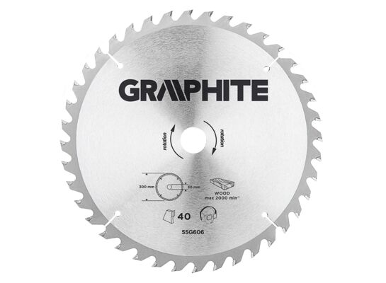 Tarcza do pilarki, widiowa, 300 x 30 mm, 40 zębów GRAPHITE