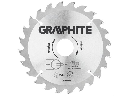 Tarcza do pilarki, widiowa, 165 x 30 mm, 24 zęby GRAPHITE