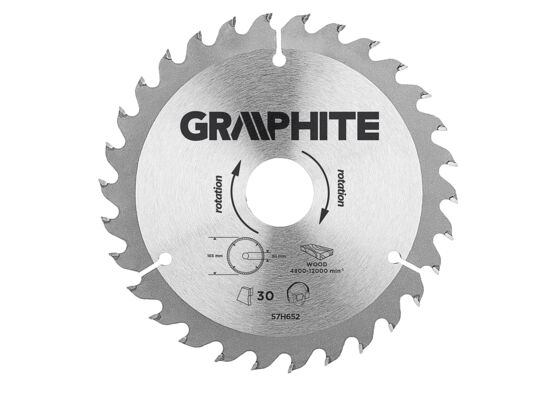Tarcza do pilarki, widiowa, 165 x 30 mm, 30 zębów GRAPHITE