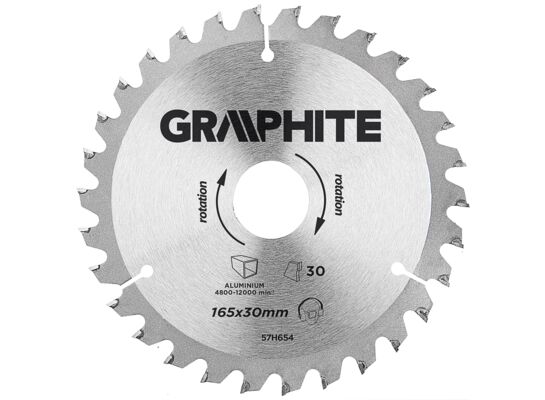 Tarcza do pilarki, widiowa, 165 x 30 mm, 30 zębów, do aluminium GRAPHITE