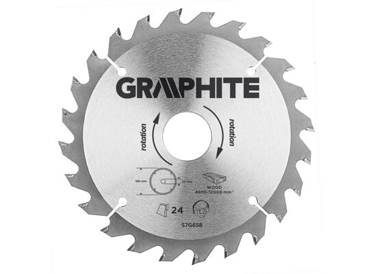 Tarcza do pilarki, widiowa, 160 x 30 mm, 24 zęby GRAPHITE