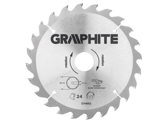 Tarcza do pilarki, widiowa, 185 x 30 mm, 24 zęby GRAPHITE