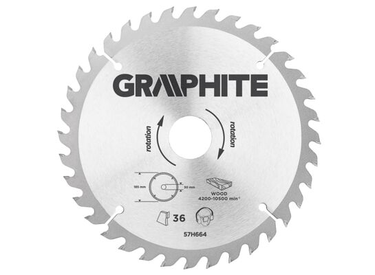 Tarcza do pilarki, widiowa, 185 x 30 mm, 36 zębów GRAPHITE