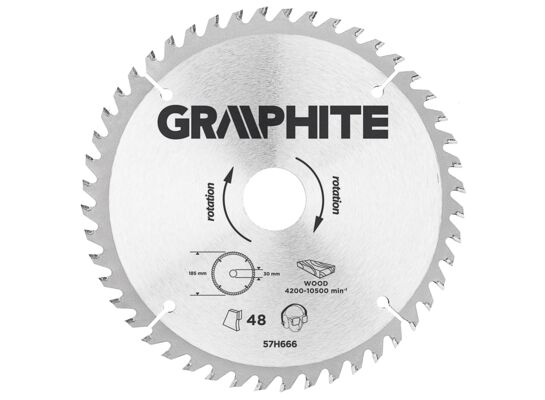 Tarcza do pilarki, widiowa, 185 x 30 mm, 48 zębów GRAPHITE