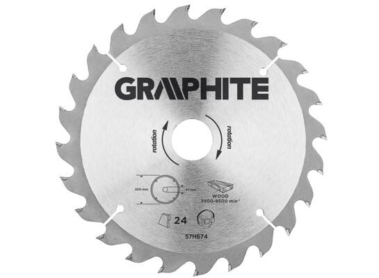 Tarcza do pilarki, widiowa, 200 x 30 mm, 24 zęby GRAPHITE