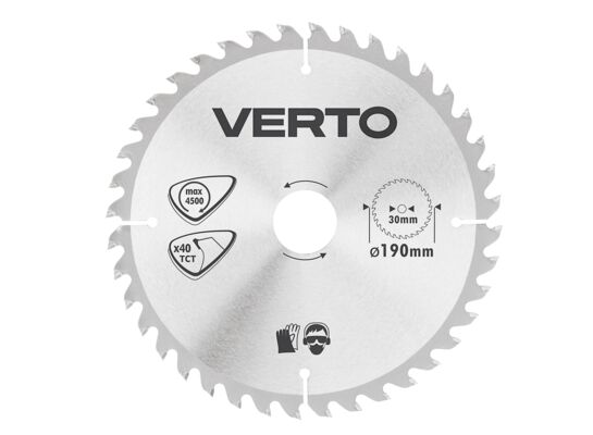 Tarcza do pilarki, widiowa, 190 x 30 mm, 40 zębów VERTO