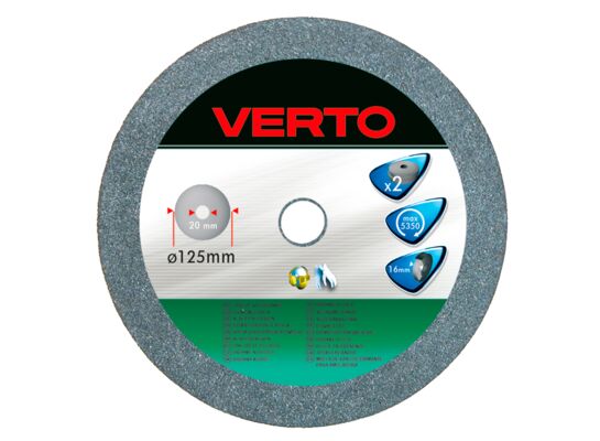 Tarcze szlifierskie 125 x 20 mm / 16 mm, 2 sztuki VERTO