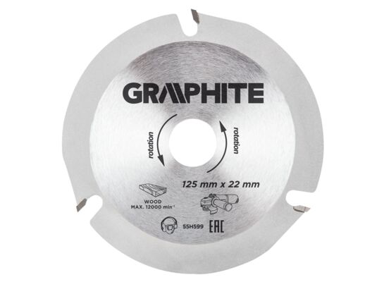 Tarcza do cięcia drewna z ograniczeniem posuwu, 125 x 22,2 x 2,8 mm GRAPHITE