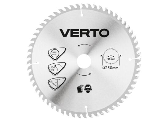 Tarcza do pilarki, widiowa, 250 x 30 mm, 100 zębów, do aluminium VERTO