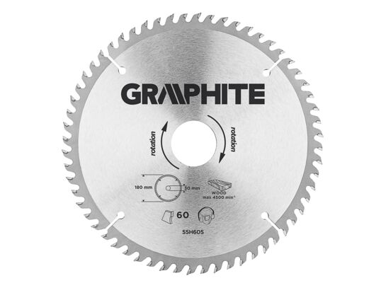 Tarcza do pilarki, widiowa, 180 x 30 mm, 60 zębów GRAPHITE