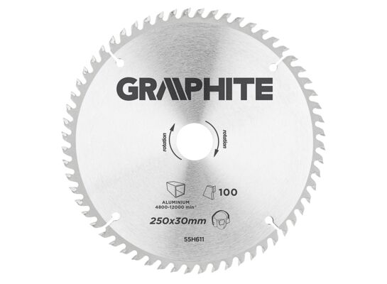 Tarcza do pilarki, widiowa, 250 x 30 mm, 100 zębów, do aluminium GRAPHITE
