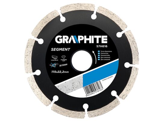 Tarcza diamentowa 115 x 22,2 mm, segmentowa GRAPHITE